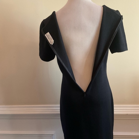 St. John Evening Collection Santana Knit Black Short Sleeve Dress Size 8 - Picture 3 of 6